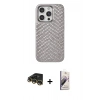 MARSİLYAN™- iPhone 14 Pro Kılıf Vadi Özel Seri - Siyah Bilvis 3D Mat Cam Ekran Koruyucu + Raze Metal Kamera Lens - GD
