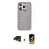 MARSİLYAN™- iPhone 14 Pro Kılıf Vadi Özel Seri - Siyah Buffer Cam Ekran Koruyucu + Raze Metal Kamera Lens - GD