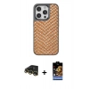 MARSİLYAN™- iPhone 14 Pro Kılıf Vadi Özel Seri - Siyah Buffer Hayalet Cam Ekran Koruyucu + Gold Raze Metal Kamera Lens