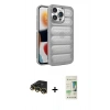 MARSİLYAN™- iPhone 14 Pro Kılıf Yadigar Doku Özel Seri - Siyah 20D Premium Cam Ekran Koruyucu + Raze Metal Kamera Lens - GD