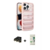 MARSİLYAN™- iPhone 14 Pro Kılıf Yadigar Doku Özel Seri - Siyah 20D Premium Cam Ekran Koruyucu + Raze Metal Kamera Lens - GD
