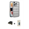 MARSİLYAN™- iPhone 14 Pro Kılıf Yadigar Doku Özel Seri - Siyah 6D Mat Seramik Hayalet Nano Ekran Koruyucu + Raze Metal Kamera Lens - GD