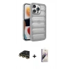MARSİLYAN™- iPhone 14 Pro Kılıf Yadigar Doku Özel Seri - Siyah Bilvis 3D Mat Cam Ekran Koruyucu + Raze Metal Kamera Lens - GD