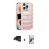 MARSİLYAN™- iPhone 14 Pro Kılıf Yadigar Doku Özel Seri - Siyah Bilvis 3D Mat Cam Ekran Koruyucu + Raze Metal Kamera Lens - GD