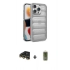 MARSİLYAN™- iPhone 14 Pro Kılıf Yadigar Doku Özel Seri - Siyah Joko Magic 5D Hayalet Cam + Raze Metal Kamera Lens - GD