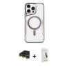 MARSİLYAN™- iPhone 14 Pro Kılıf Yadigar Klasik Özel Seri - Şeffaf Pasifik Cam Ekran Koruyucu + Raze Metal Kamera Lens - GD