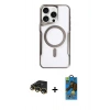 MARSİLYAN™- iPhone 14 Pro Kılıf Yadigar Klasik Özel Seri - Siyah 18D Cam Ekran Koruyucu + Raze Metal Kamera Lens - GD
