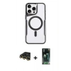 MARSİLYAN™- iPhone 14 Pro Kılıf Yadigar Klasik Özel Seri - Siyah 360 Mat Full Body Arka Koruyucu + Raze Metal Kamera Lens - GD