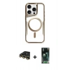 MARSİLYAN™- iPhone 14 Pro Kılıf Yadigar Klasik Özel Seri - Siyah 360 Mat Full Body Arka Koruyucu + Raze Metal Kamera Lens - GD