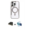 MARSİLYAN™- iPhone 14 Pro Kılıf Yadigar Klasik Özel Seri - Siyah 3D Antistatik Cam Ekran Koruyucu + Raze Metal Kamera Lens - GD