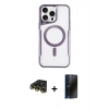 MARSİLYAN™- iPhone 14 Pro Kılıf Yadigar Klasik Özel Seri - Siyah 3D Antistatik Hayalet Cam Ekran Koruyucu + Raze Metal Kamera Lens - GD