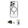 MARSİLYAN™- iPhone 14 Pro Kılıf Yadigar Klasik Özel Seri - Siyah 6D Mat Seramik Hayalet Nano Ekran Koruyucu + Raze Metal Kamera Lens - GD