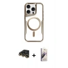 MARSİLYAN™- iPhone 14 Pro Kılıf Yadigar Klasik Özel Seri - Siyah Bilvis 3D Mat Cam Ekran Koruyucu + Raze Metal Kamera Lens - GD