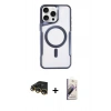 MARSİLYAN™- iPhone 14 Pro Kılıf Yadigar Klasik Özel Seri - Siyah Bilvis 3D Mat Cam Ekran Koruyucu + Raze Metal Kamera Lens - GD