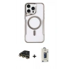 MARSİLYAN™- iPhone 14 Pro Kılıf Yadigar Klasik Özel Seri - Siyah Bilvis Hayalet Cam Ekran Koruyucu + Raze Metal Kamera Lens - GD