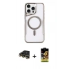 MARSİLYAN™- iPhone 14 Pro Kılıf Yadigar Klasik Özel Seri - Siyah Buffer Cam Ekran Koruyucu + Raze Metal Kamera Lens - GD