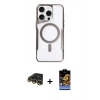 MARSİLYAN™- iPhone 14 Pro Kılıf Yadigar Klasik Özel Seri - Siyah Buffer Hayalet Cam Ekran Koruyucu + Raze Metal Kamera Lens - GD