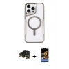 MARSİLYAN™- iPhone 14 Pro Kılıf Yadigar Klasik Özel Seri - Siyah Buffer Hayalet Cam Ekran Koruyucu + Raze Metal Kamera Lens - GD