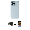 MARSİLYAN™- iPhone 14 Pro Kılıf Yadigar Klasik - Siyah Buffer Hayalet Cam Ekran Koruyucu + Gold Raze Metal Kamera Lens
