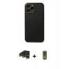 MARSİLYAN™- iPhone 14 Pro Kılıf Yadigar Klasik - Siyah Joko Magic 5D Hayalet Cam + Gold Raze Metal Kamera Lens