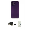 MARSİLYAN™- iPhone 14 Pro Kılıf Yadigar Yansıma Serisi - Şeffaf Pasifik Cam Ekran Koruyucu + Gold Raze Metal Kamera Lens