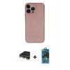 MARSİLYAN™- iPhone 14 Pro Kılıf Yadigar Yansıma Serisi - Siyah 18D Cam Ekran Koruyucu + Raze Metal Kamera Lens - GD