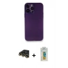 MARSİLYAN™- iPhone 14 Pro Kılıf Yadigar Yansıma Serisi - Siyah Polymer Nano Ekran Koruyucu + Raze Metal Kamera Lens - GD