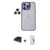 MARSİLYAN™- iPhone 14 Pro Kılıf Yankı Asil Serisi - Şeffaf Pasifik Cam Ekran Koruyucu + Raze Metal Kamera Lens - GD