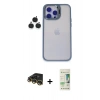 MARSİLYAN™- iPhone 14 Pro Kılıf Yankı Asil Serisi - Siyah 20D Premium Cam Ekran Koruyucu + Raze Metal Kamera Lens - GD
