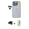MARSİLYAN™- iPhone 14 Pro Kılıf Yankı Asil Serisi - Siyah 20D Premium Cam Ekran Koruyucu + Raze Metal Kamera Lens - GD