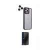 MARSİLYAN™- iPhone 14 Pro Kılıf Yankı Asil Serisi - Siyah 3D Antistatik Hayalet Cam Ekran Koruyucu