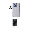 MARSİLYAN™- iPhone 14 Pro Kılıf Yankı Asil Serisi - Siyah 3D Antistatik Hayalet Cam Ekran Koruyucu