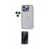 MARSİLYAN™- iPhone 14 Pro Kılıf Yankı Asil Serisi - Siyah 3D Antistatik Hayalet Cam Ekran Koruyucu