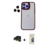 MARSİLYAN™- iPhone 14 Pro Kılıf Yankı Asil Serisi - Siyah 6D Mat Seramik Hayalet Nano Ekran Koruyucu + Raze Metal Kamera Lens - GD