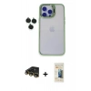MARSİLYAN™- iPhone 14 Pro Kılıf Yankı Asil Serisi - Siyah 6D Mat Seramik Hayalet Nano Ekran Koruyucu + Raze Metal Kamera Lens - GD