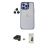 MARSİLYAN™- iPhone 14 Pro Kılıf Yankı Asil Serisi - Siyah 6D Mat Seramik Hayalet Nano Ekran Koruyucu + Raze Metal Kamera Lens - GD