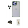 MARSİLYAN™- iPhone 14 Pro Kılıf Yankı Asil Serisi - Siyah Mat Seramik Nano Ekran Koruyucu + Raze Metal Kamera Lens - GD