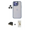 MARSİLYAN™- iPhone 14 Pro Kılıf Yankı Asil Serisi - Siyah Mat Seramik Nano Ekran Koruyucu + Raze Metal Kamera Lens - GD