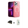 MARSİLYAN™- iPhone 14 Pro Kılıf Yankı Çizgi - Şeffaf Pasifik Cam Ekran Koruyucu + Raze Metal Kamera Lens - GD