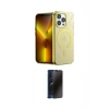 MARSİLYAN™- iPhone 14 Pro Kılıf Yankı Çizgi - Siyah 3D Antistatik Hayalet Cam Ekran Koruyucu