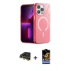 MARSİLYAN™- iPhone 14 Pro Kılıf Yankı Çizgi - Siyah Buffer Hayalet Cam Ekran Koruyucu + Raze Metal Kamera Lens - GD