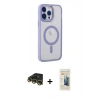 MARSİLYAN™- iPhone 14 Pro Kılıf Yankı Işık Özel Seri - Siyah 6D Mat Seramik Hayalet Nano Ekran Koruyucu + Raze Metal Kamera Lens - GD