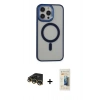 MARSİLYAN™- iPhone 14 Pro Kılıf Yankı Işık Özel Seri - Siyah 6D Mat Seramik Hayalet Nano Ekran Koruyucu + Raze Metal Kamera Lens - GD