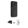 MARSİLYAN™- iPhone 14 Pro Kılıf Yankı Işık Prime - Şeffaf Pasifik Cam Ekran Koruyucu + Raze Metal Kamera Lens - GD