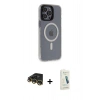 MARSİLYAN™- iPhone 14 Pro Kılıf Yankı Işık Prime - Şeffaf Pasifik Cam Ekran Koruyucu + Raze Metal Kamera Lens - GD
