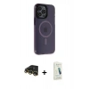 MARSİLYAN™- iPhone 14 Pro Kılıf Yankı Işık Prime - Şeffaf Pasifik Cam Ekran Koruyucu + Raze Metal Kamera Lens - GD