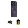 MARSİLYAN™- iPhone 14 Pro Kılıf Yankı Işık Prime - Siyah Buffer Cam Ekran Koruyucu + Raze Metal Kamera Lens - GD