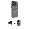 MARSİLYAN™- iPhone 14 Pro Kılıf Yankı Işık Prime - Siyah Buffer Hayalet Cam Ekran Koruyucu + Raze Metal Kamera Lens - GD