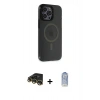 MARSİLYAN™- iPhone 14 Pro Kılıf Yankı Işık Prime - Siyah Joko Magic 5D Cam + Raze Metal Kamera Lens - GD