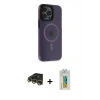 MARSİLYAN™- iPhone 14 Pro Kılıf Yankı Işık Prime - Siyah Polymer Nano Ekran Koruyucu + Raze Metal Kamera Lens - GD